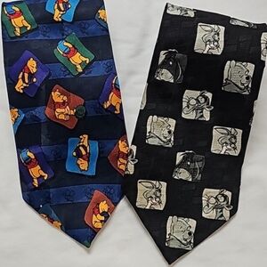 SET- Disney Winnie The Pooh Novelty Ties Featuring Tigger Pooh, Eeyore, & Rabbit